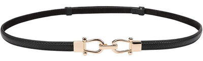 JASGOOD Leather Skinny Women Belt Ladies Thin Waist Belts Plus Size Adjustable for Jeans Pants Dresses with Metal Buckle