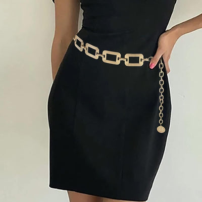 Women's Chain Belt Metal Waist Belt Chunky Belly Link Belt