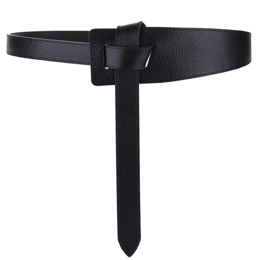 ALAIX Women's Leather Belt Dress Belt for Jeans Jumpsuit Coat Fashion Tie a Knot Genuine Leather Waist Belt