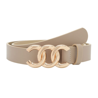 Women Belt for Jeans Dress Cinch Waist Belt for Ladies Faux Leather Belt with Gold Buckle