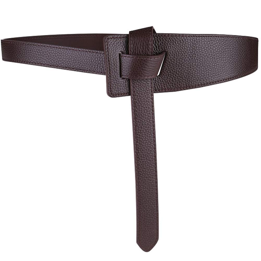 ALAIX Women's Leather Belt Dress Belt for Jeans Jumpsuit Coat Fashion Tie a Knot Genuine Leather Waist Belt