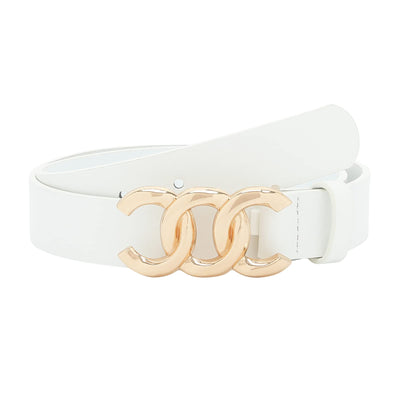 Women Belt for Jeans Dress Cinch Waist Belt for Ladies Faux Leather Belt with Gold Buckle