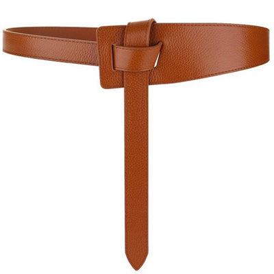 ALAIX Women's Leather Belt Dress Belt for Jeans Jumpsuit Coat Fashion Tie a Knot Genuine Leather Waist Belt