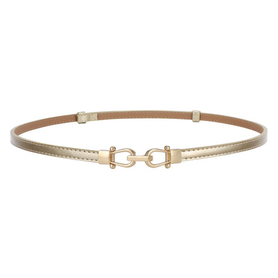 JASGOOD Leather Skinny Women Belt Ladies Thin Waist Belts Plus Size Adjustable for Jeans Pants Dresses with Metal Buckle