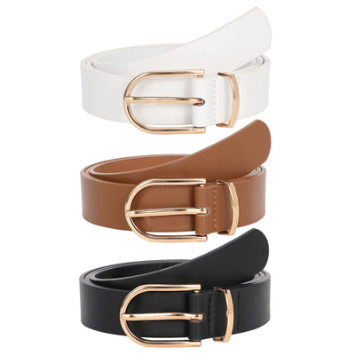 JASGOOD Women’s Leather Belts for Jeans Pants Fashion Ladies Belt with Gold Buckle