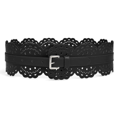 XZQTIVE Women Wide Belt For Dresses Vintage Chunky Belts Thick Leather Waist Belt With Prong Buckle
