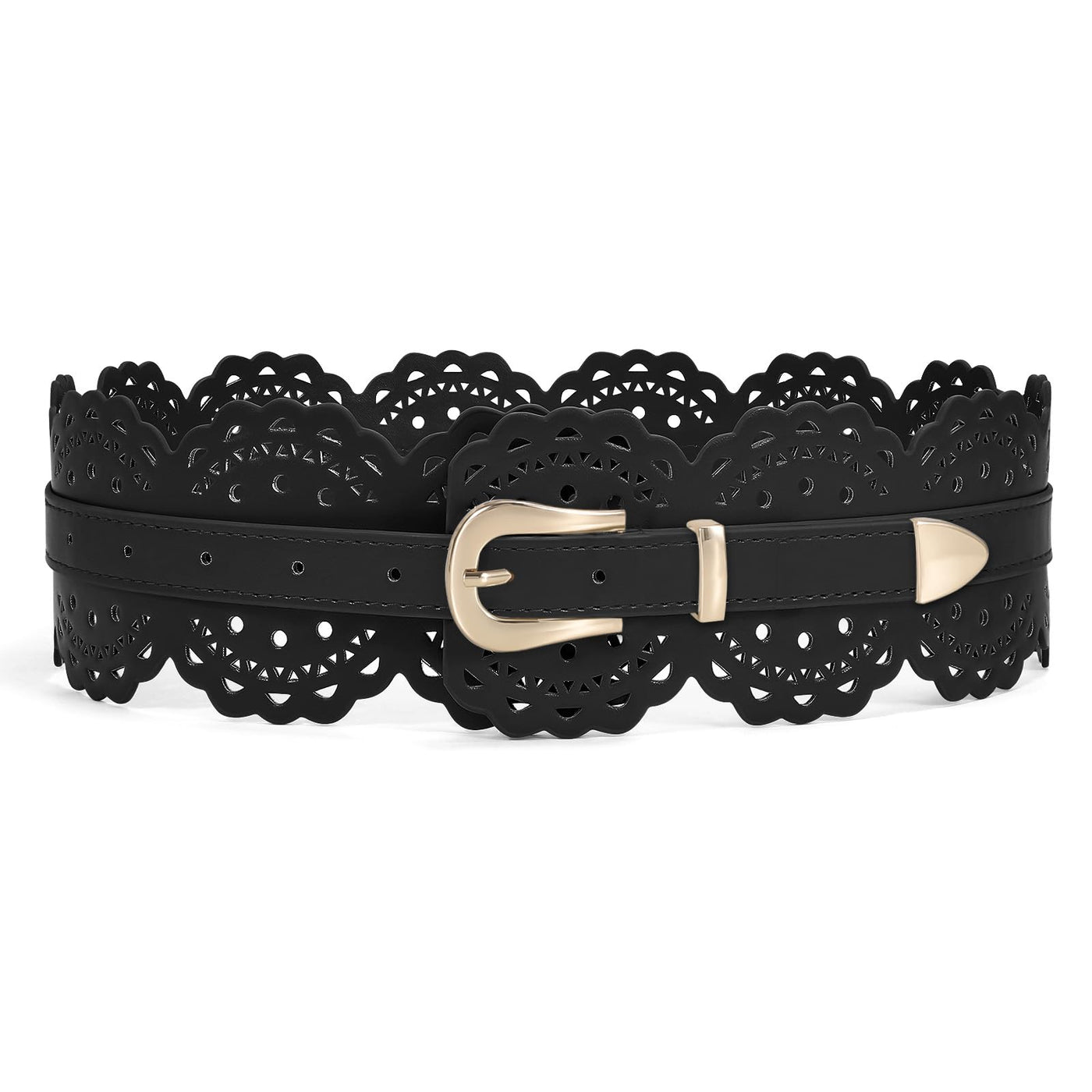 XZQTIVE Women Wide Belt For Dresses Vintage Chunky Belts Thick Leather Waist Belt With Prong Buckle