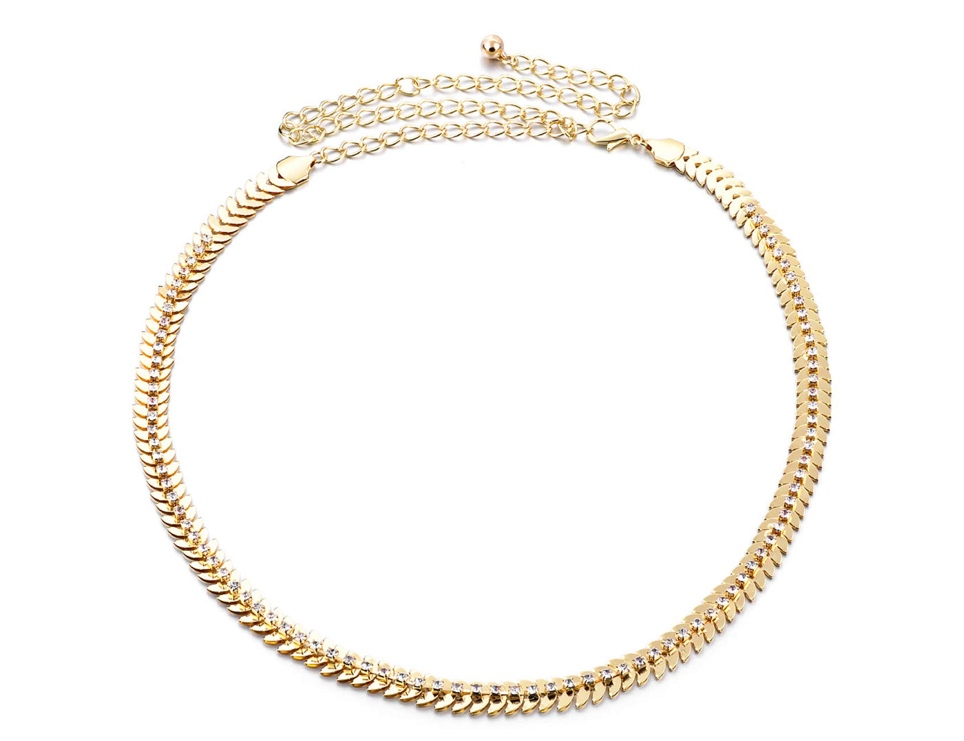 Trimming Shop Women Waist Belt Adjustable Metal Body Chain Stylish Clasp, Fashionable Accessory Ladies Waistband Casual and Formal Wear, Dress, Western Outfits