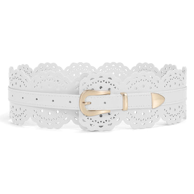 XZQTIVE Women Wide Belt For Dresses Vintage Chunky Belts Thick Leather Waist Belt With Prong Buckle