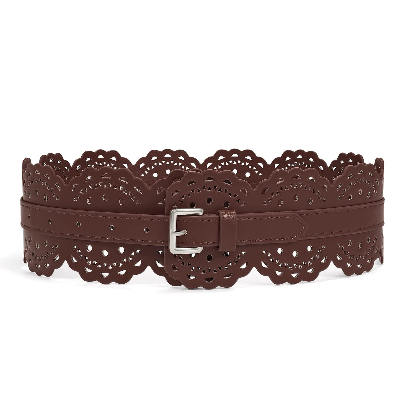 XZQTIVE Women Wide Belt For Dresses Vintage Chunky Belts Thick Leather Waist Belt With Prong Buckle