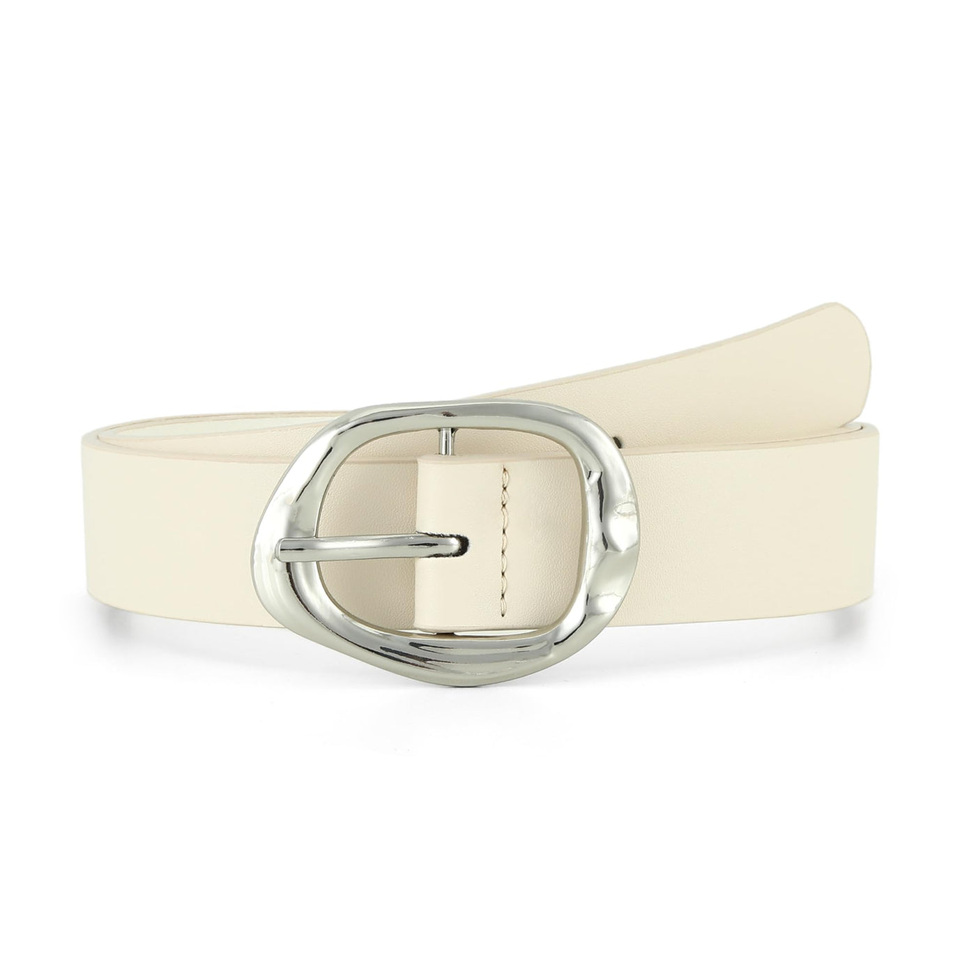 Earnda Leather Belts for Women Casual Fashion Waist Belt with Liquid Shapes Gold Buckle for Jeans Pants Dresses