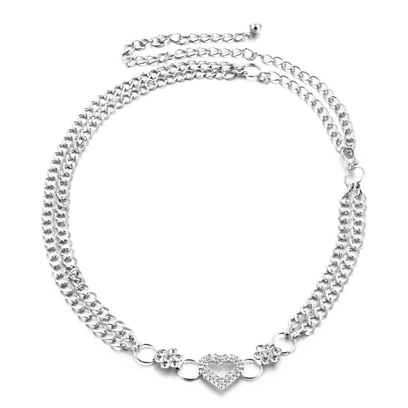 Trimming Shop Women Waist Belt Adjustable Metal Body Chain Stylish Clasp, Fashionable Accessory Ladies Waistband Casual and Formal Wear, Dress, Western Outfits