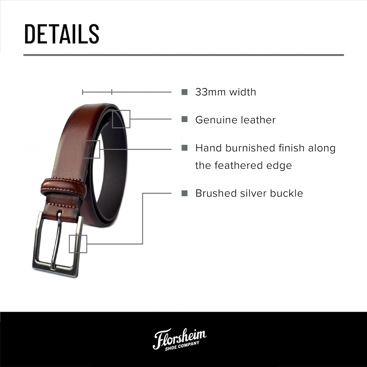 Florsheim Carmine 33mm Belt Mens