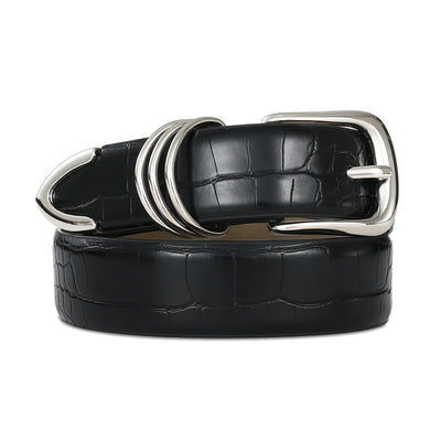 Women's Leather Belts with Gold Buckle Fashion Leather Waist Belt Elegant Ladies Belts for Jeans Dress & Casual Wear
