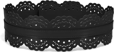 XZQTIVE Women Wide Belt For Dresses Vintage Chunky Belts Thick Leather Waist Belt With Prong Buckle