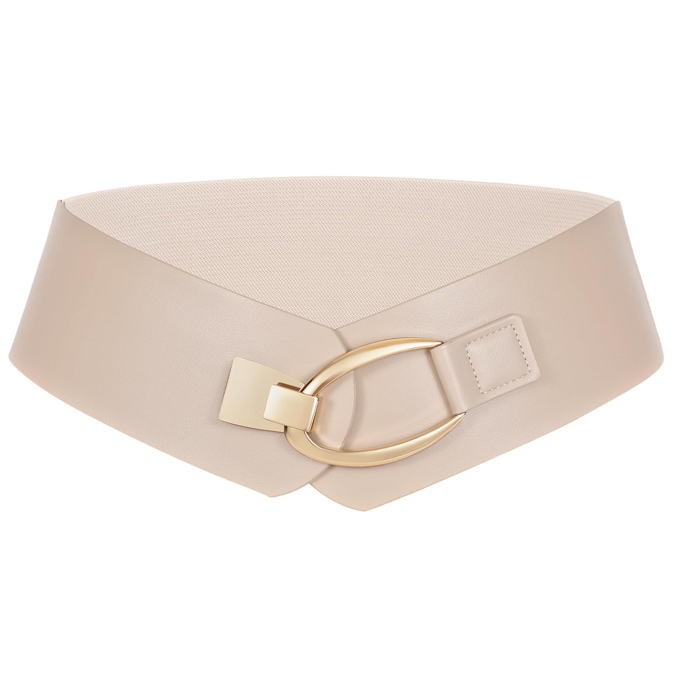 WERFORU Women Wide Elastic Belt Women Fashion Wide Belt with Gold Buckle Ladie Thick Waistbelt for Dresses