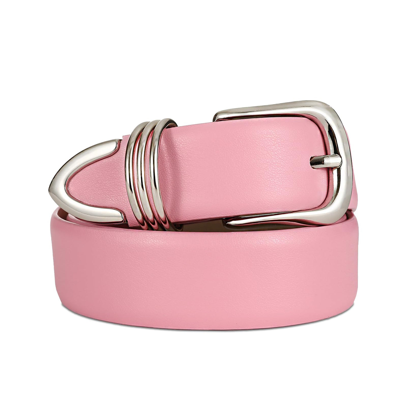 Women's Leather Belts with Gold Buckle Fashion Leather Waist Belt Elegant Ladies Belts for Jeans Dress & Casual Wear