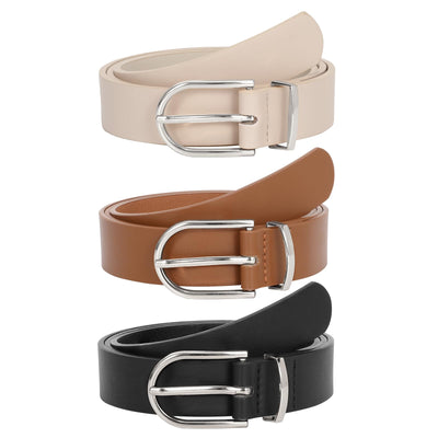 JASGOOD Women’s Leather Belts for Jeans Pants Fashion Ladies Belt with Gold Buckle