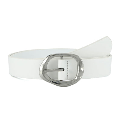 Earnda Leather Belts for Women Casual Fashion Waist Belt with Liquid Shapes Gold Buckle for Jeans Pants Dresses