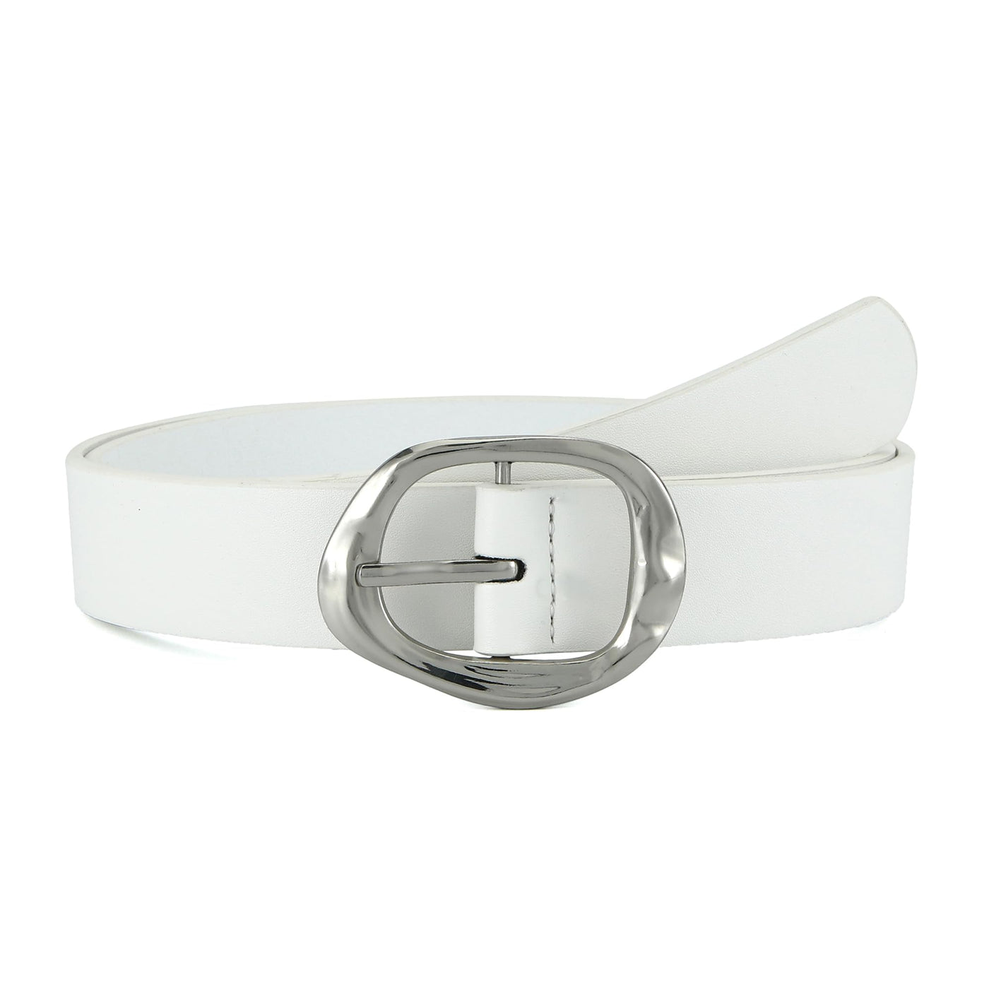 Earnda Leather Belts for Women Casual Fashion Waist Belt with Liquid Shapes Gold Buckle for Jeans Pants Dresses