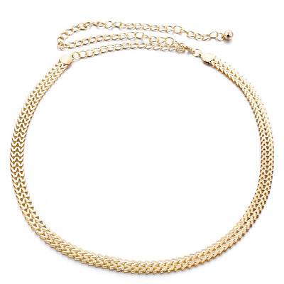 Trimming Shop Women Waist Belt Adjustable Metal Body Chain Stylish Clasp, Fashionable Accessory Ladies Waistband Casual and Formal Wear, Dress, Western Outfits