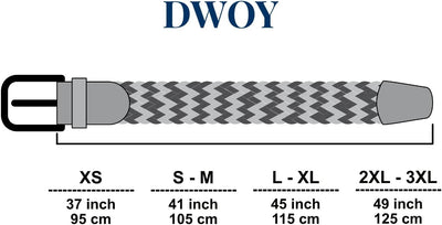 DWOY Elastic Braided Stretch Belt for Men - Versatile Woven Web Belt - Perfect Fit and Comfort