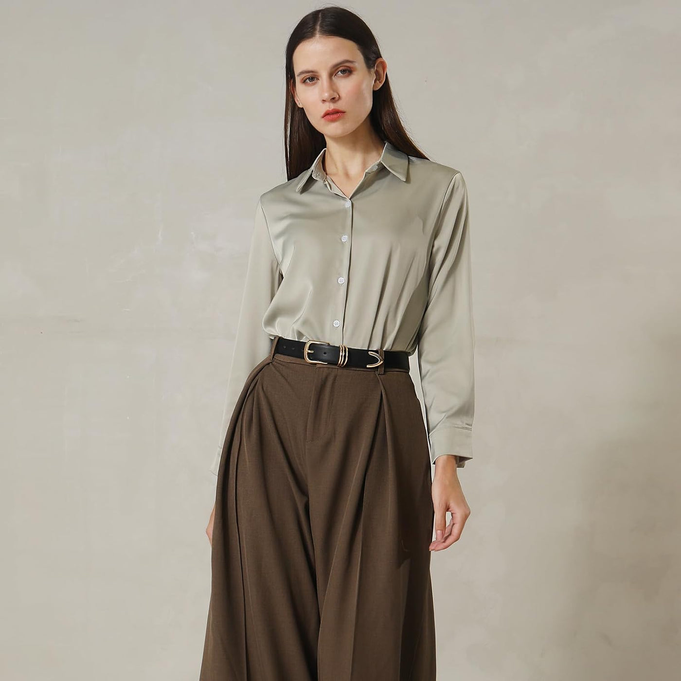 Women's Leather Belts with Gold Buckle Fashion Leather Waist Belt Elegant Ladies Belts for Jeans Dress & Casual Wear