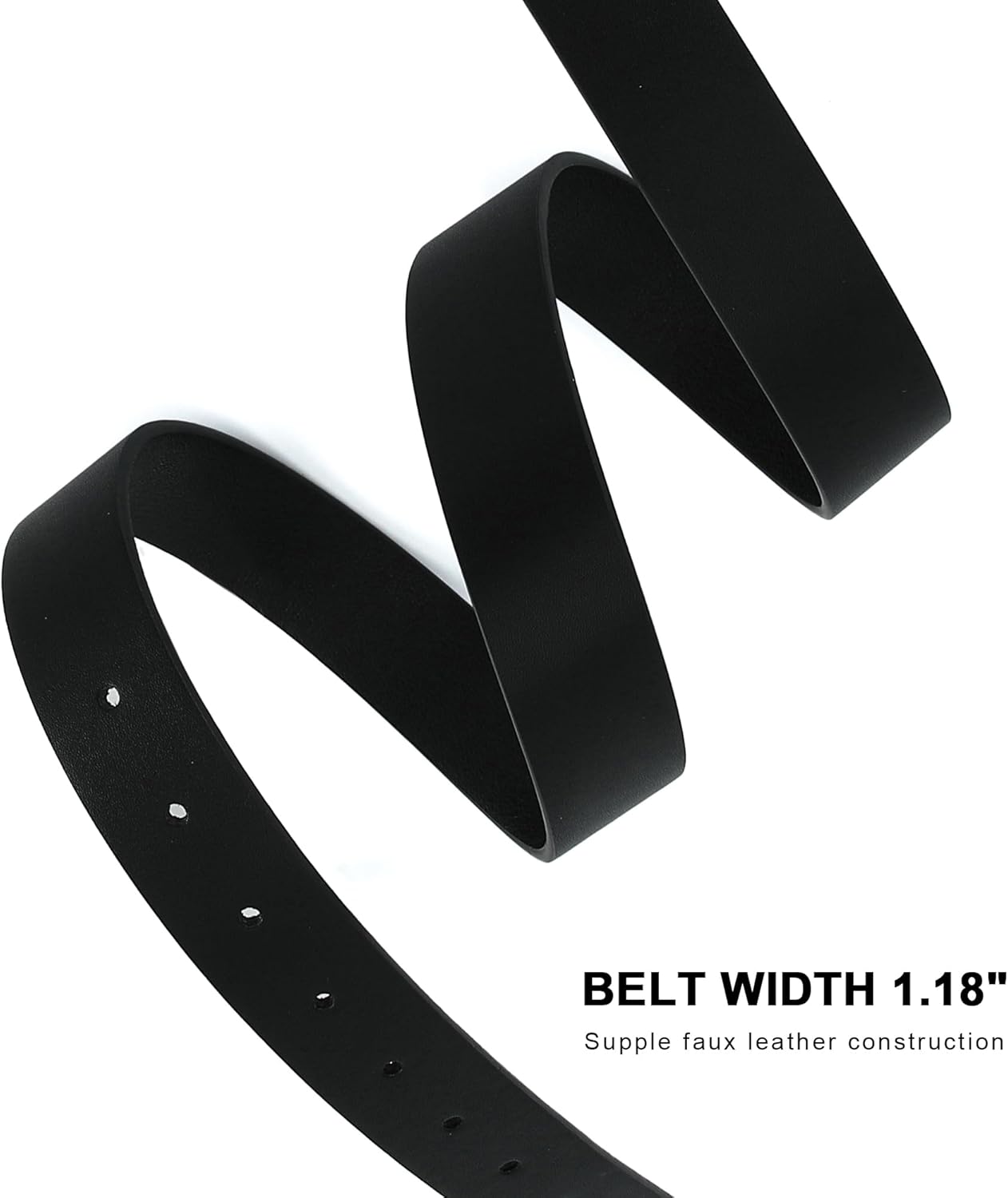 Earnda Leather Belts for Women Casual Fashion Waist Belt with Liquid Shapes Gold Buckle for Jeans Pants Dresses