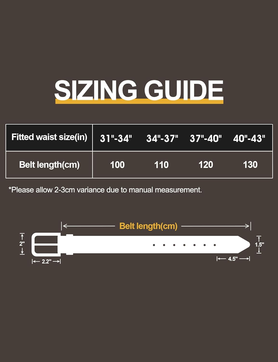 Mens Black Dress Belt,Genuine Casual Leather Belts for Men 1.5" Width