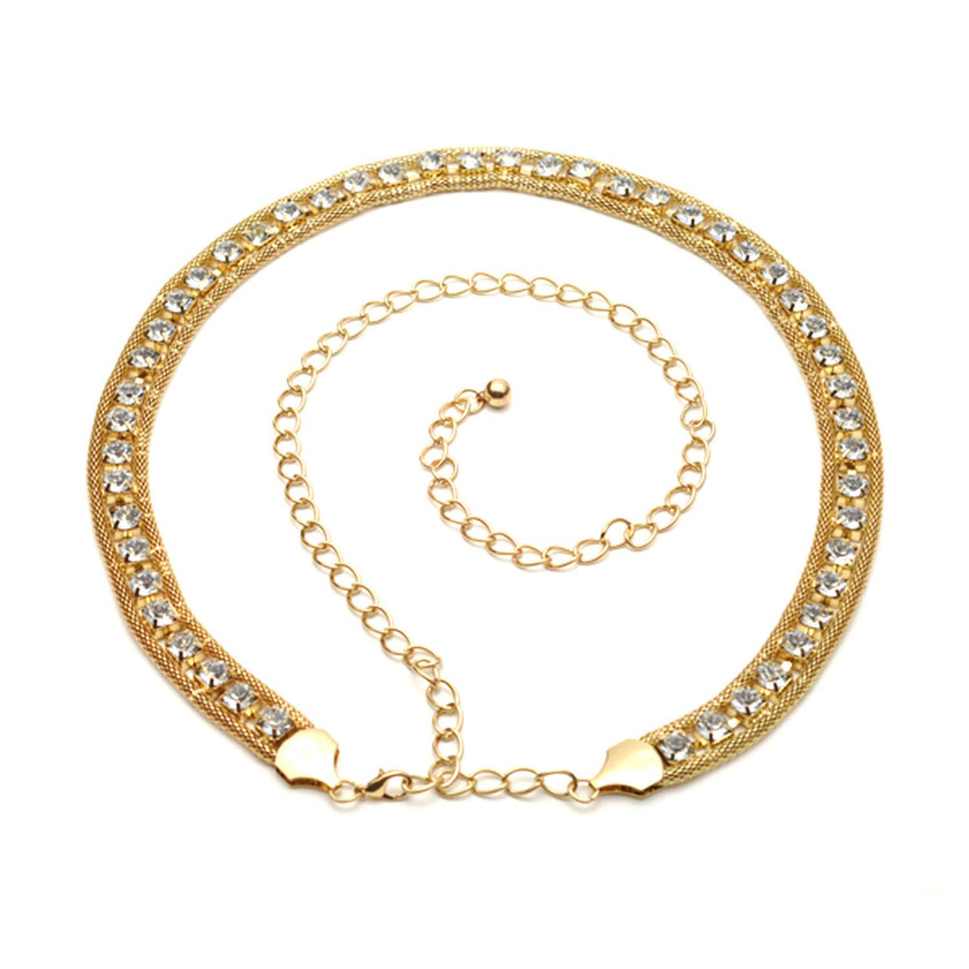 Trimming Shop Women Waist Belt Adjustable Metal Body Chain Stylish Clasp, Fashionable Accessory Ladies Waistband Casual and Formal Wear, Dress, Western Outfits