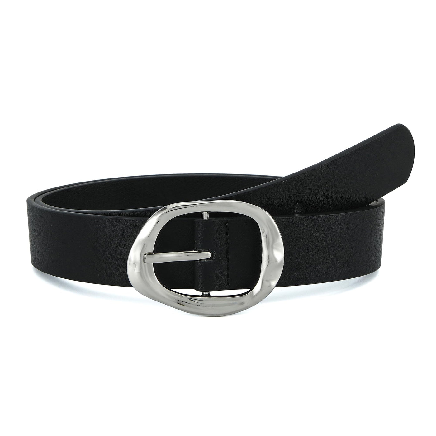 Earnda Leather Belts for Women Casual Fashion Waist Belt with Liquid Shapes Gold Buckle for Jeans Pants Dresses