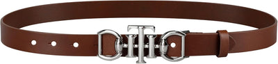 Tommy Hilfiger Women's Th Horsebit Plaque Buckle Belt