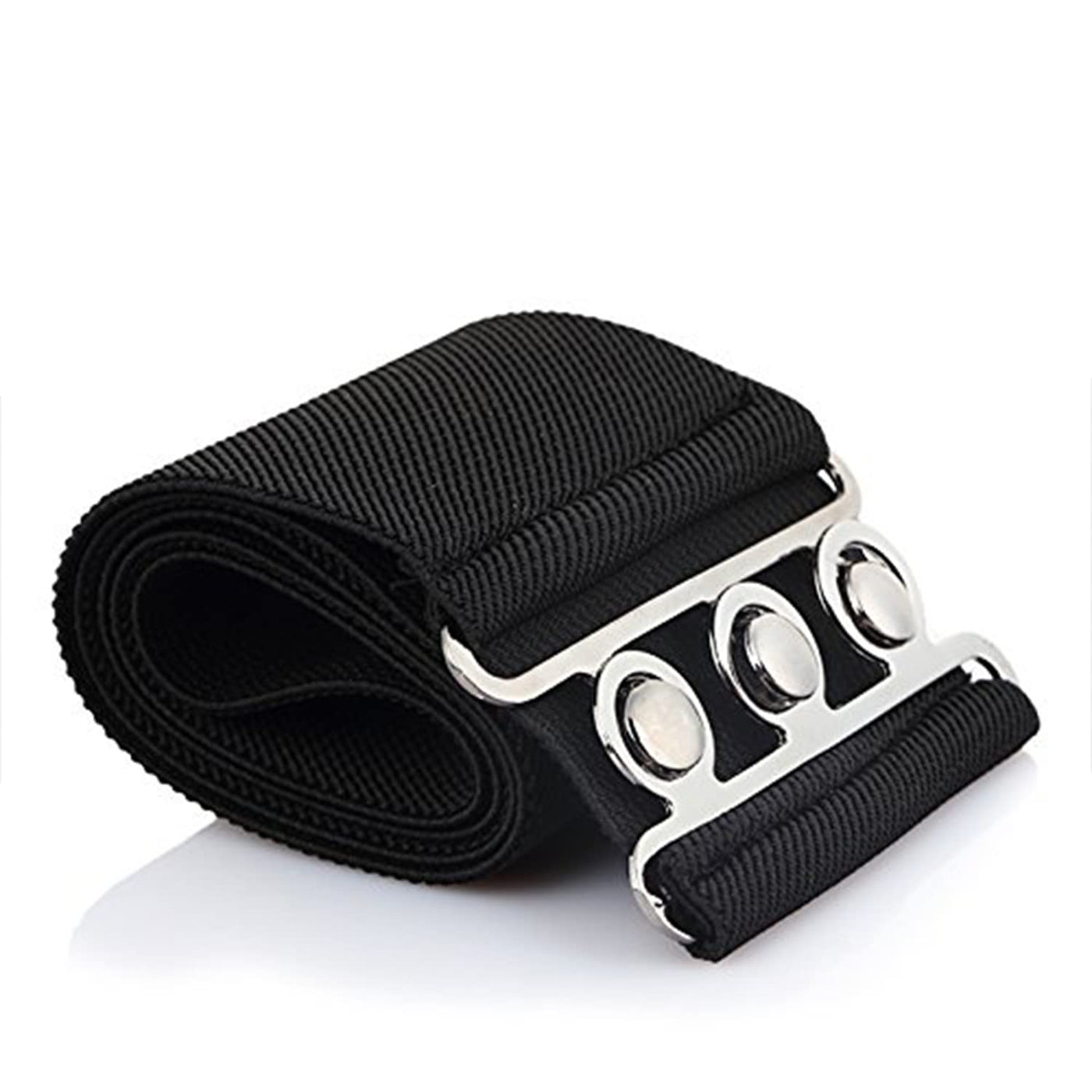 Trimming Shop Elastic Waist Belt Wide Elasticated Stretch Waistband Retro Cinch Belt with Clip-On Buckle for Women Dresses, Western Outfits, Gowns, 76mm Wide, Black, 25"-28"