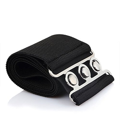 Trimming Shop Elastic Waist Belt Wide Elasticated Stretch Waistband Retro Cinch Belt with Clip-On Buckle for Women Dresses, Western Outfits, Gowns, 76mm Wide, Black, 25"-28"