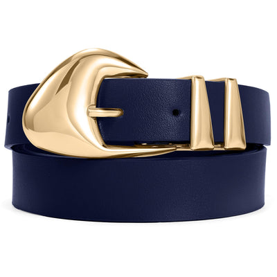 XZQTIVE Women's Leather Belts for Jeans Dress Pants Black Brown Belts for Women Ladies Waist Belts with Gold Buckle