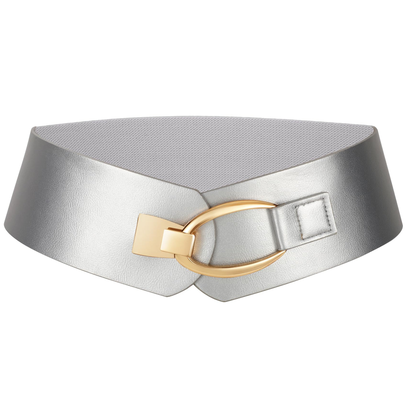 WERFORU Women Wide Elastic Belt Women Fashion Wide Belt with Gold Buckle Ladie Thick Waistbelt for Dresses