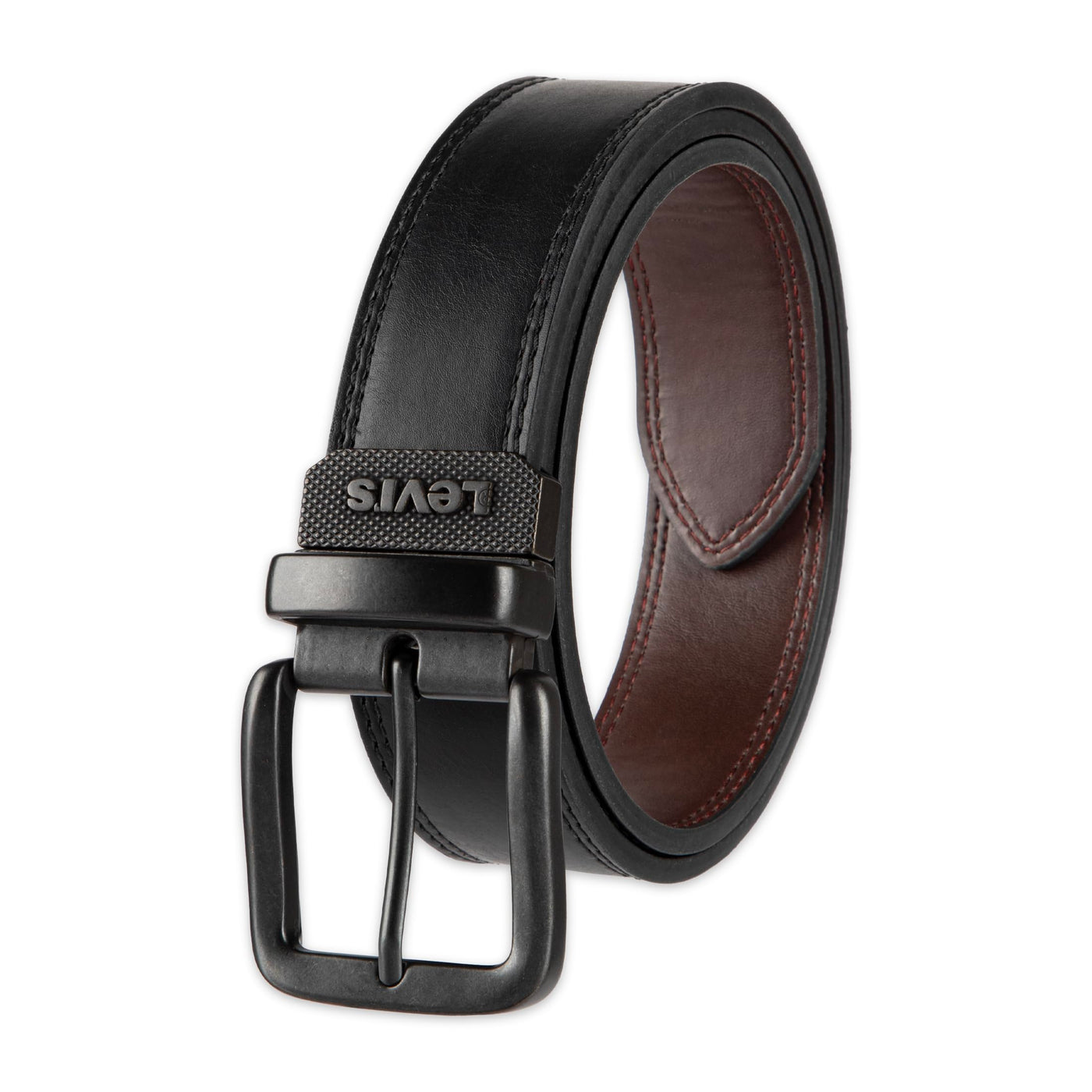 Levi's Men's Two-in-One Reversible Rotative Buckle Casual Everyday Jean Belt (Regular and Big & Tall Sizing)