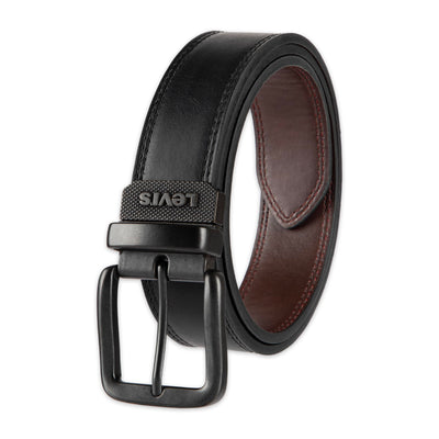 Levi's Men's Two-in-One Reversible Rotative Buckle Casual Everyday Jean Belt (Regular and Big & Tall Sizing)