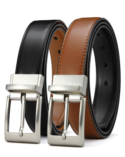 CHAOREN Mens Belts Leather 1 Pack - 1.25" Reversible Belts for Men for Dress Pants - One Belt, Two Colors