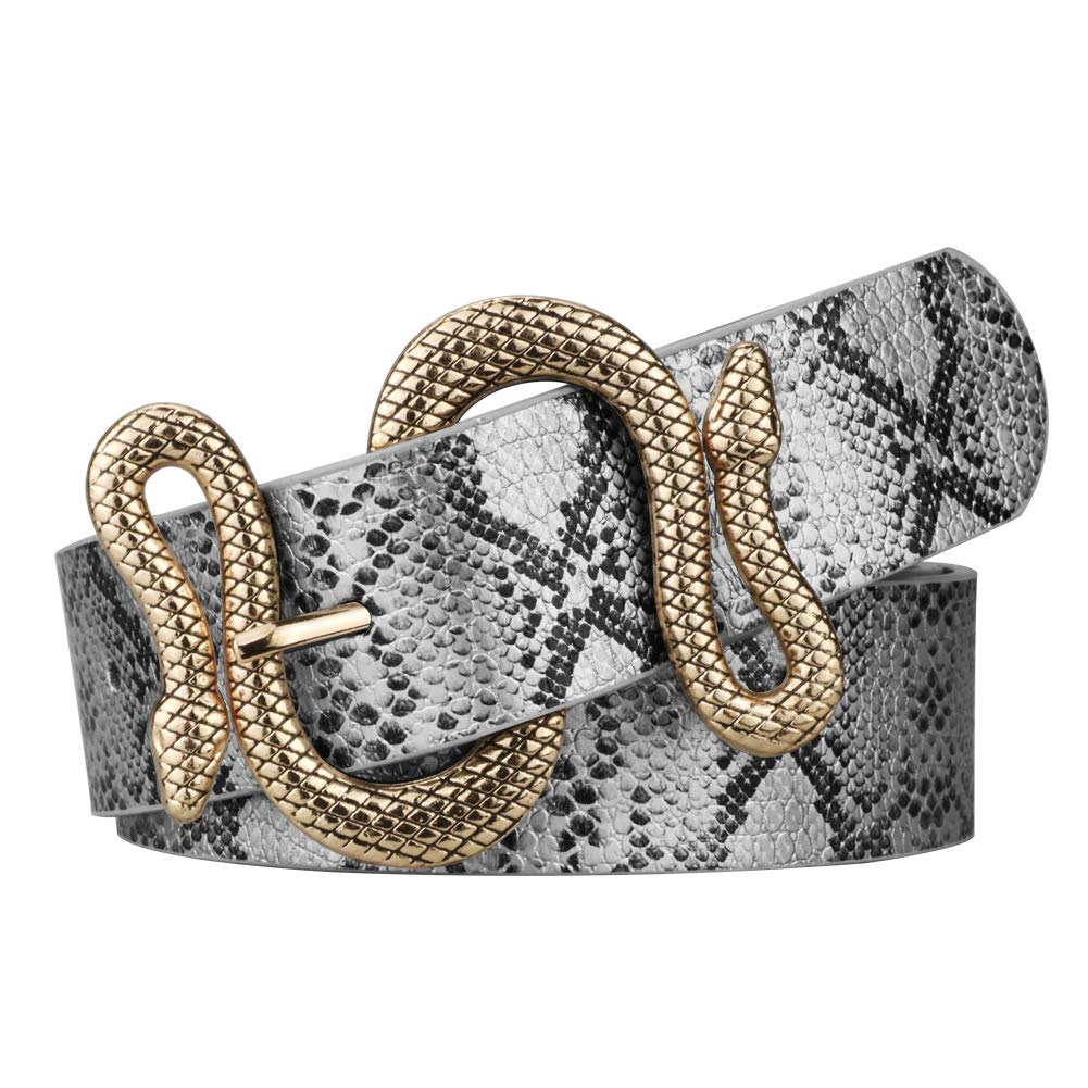 Belts for Women,Women Fashion Leather Belt for Dress with Snake Buckle