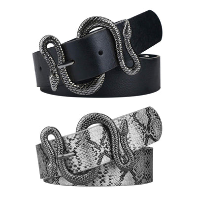 Belts for Women,Women Fashion Leather Belt for Dress with Snake Buckle
