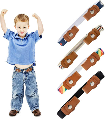 NINVVS 4pcs Children's Belt, Adjustable elastic Belt, Buckle-free Invisible Elastic Belt, 35-50cm adjustable length, suitable for boys and girls