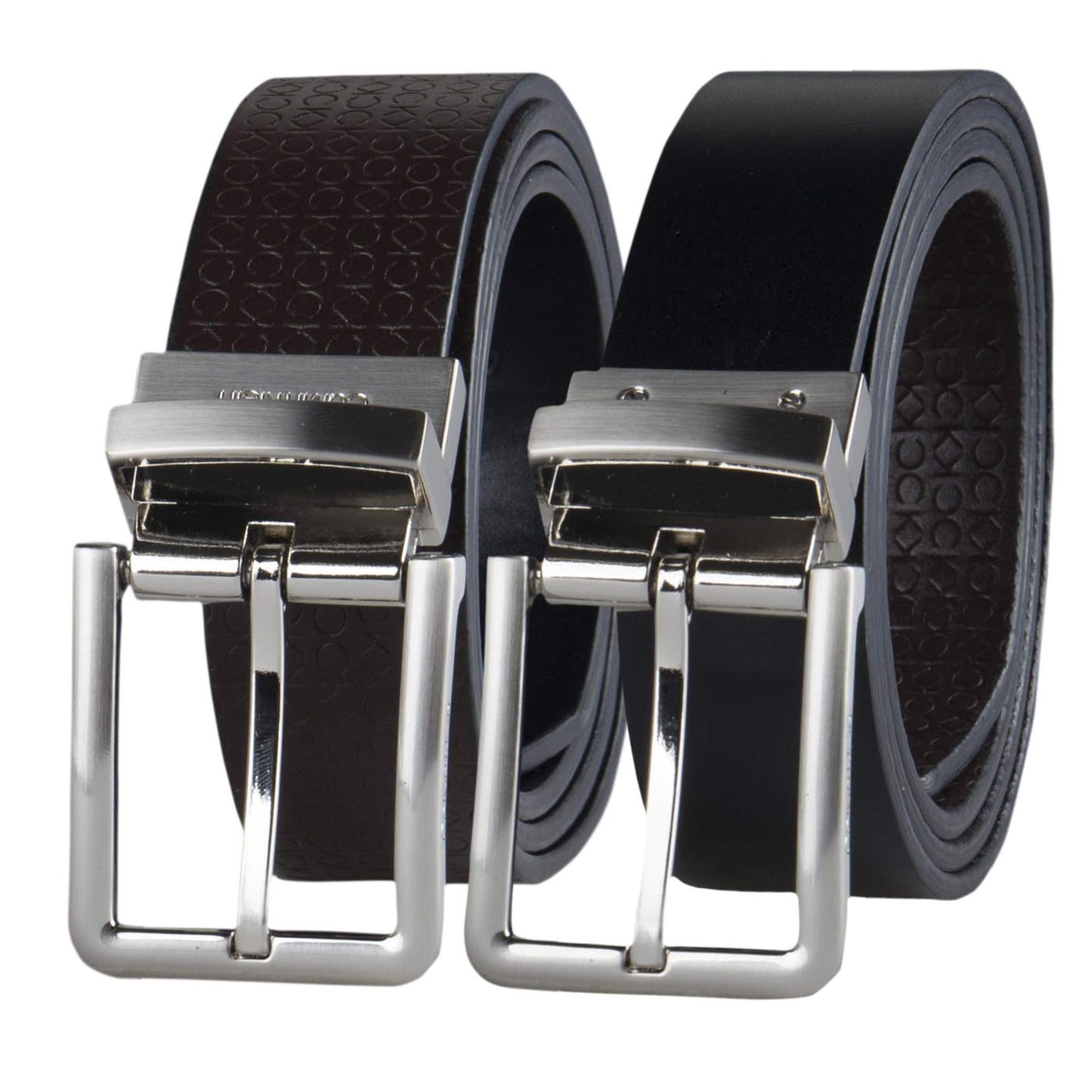 Calvin Klein Men's Two-in-one Reversible Rotative Buckle Casual Dress Belt