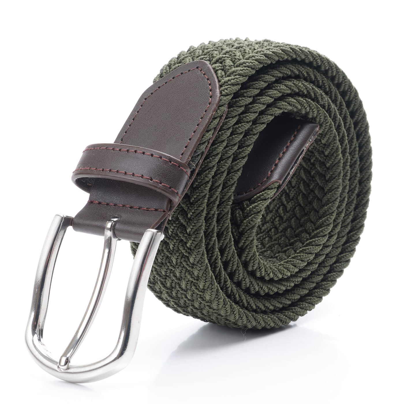 DWOY Elastic Braided Stretch Belt for Men - Versatile Woven Web Belt - Perfect Fit and Comfort