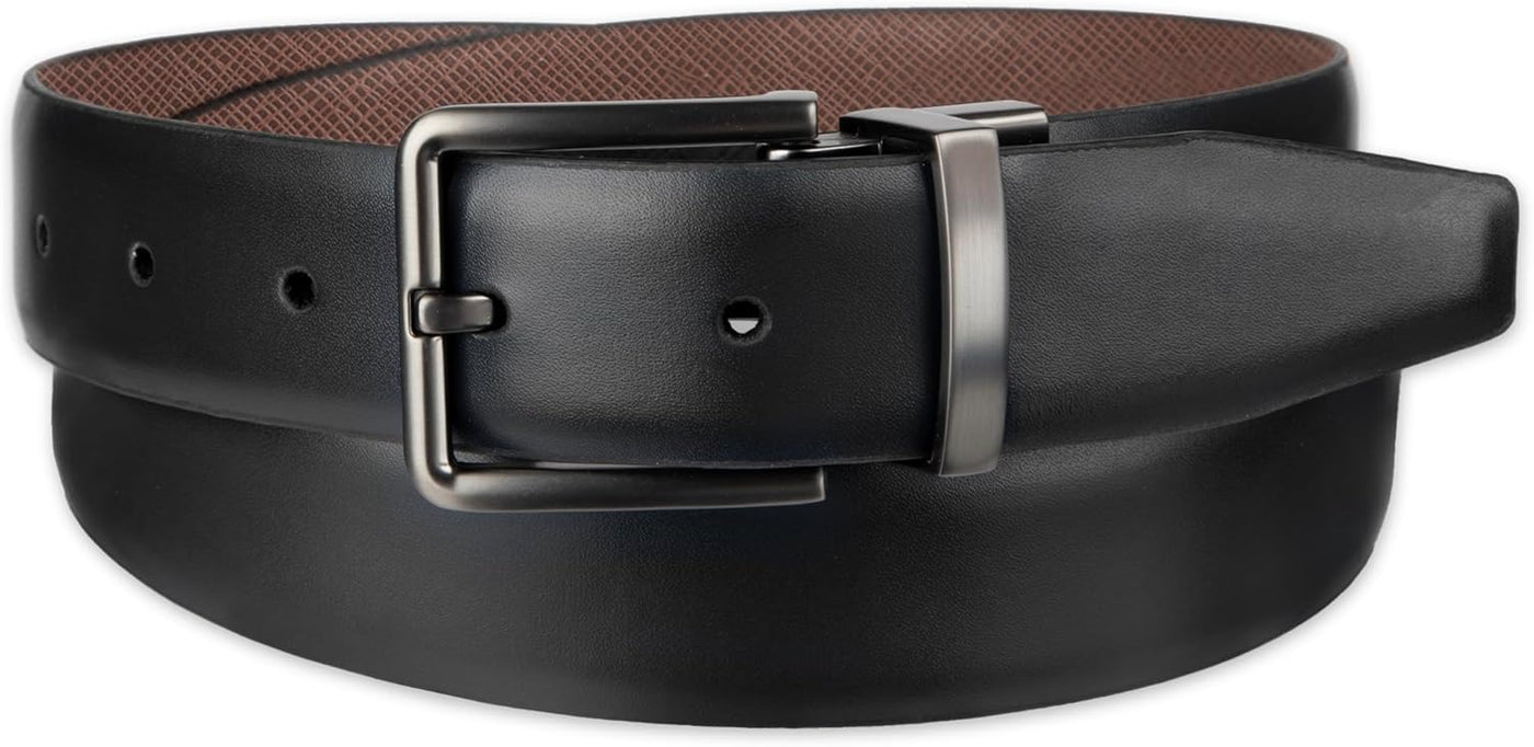Calvin Klein Men's Two-in-one Reversible Rotative Buckle Casual Dress Belt