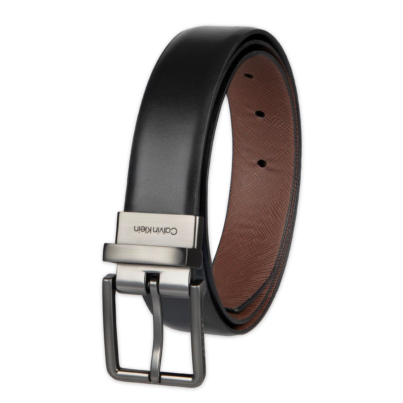 Calvin Klein Men's Two-in-one Reversible Rotative Buckle Casual Dress Belt
