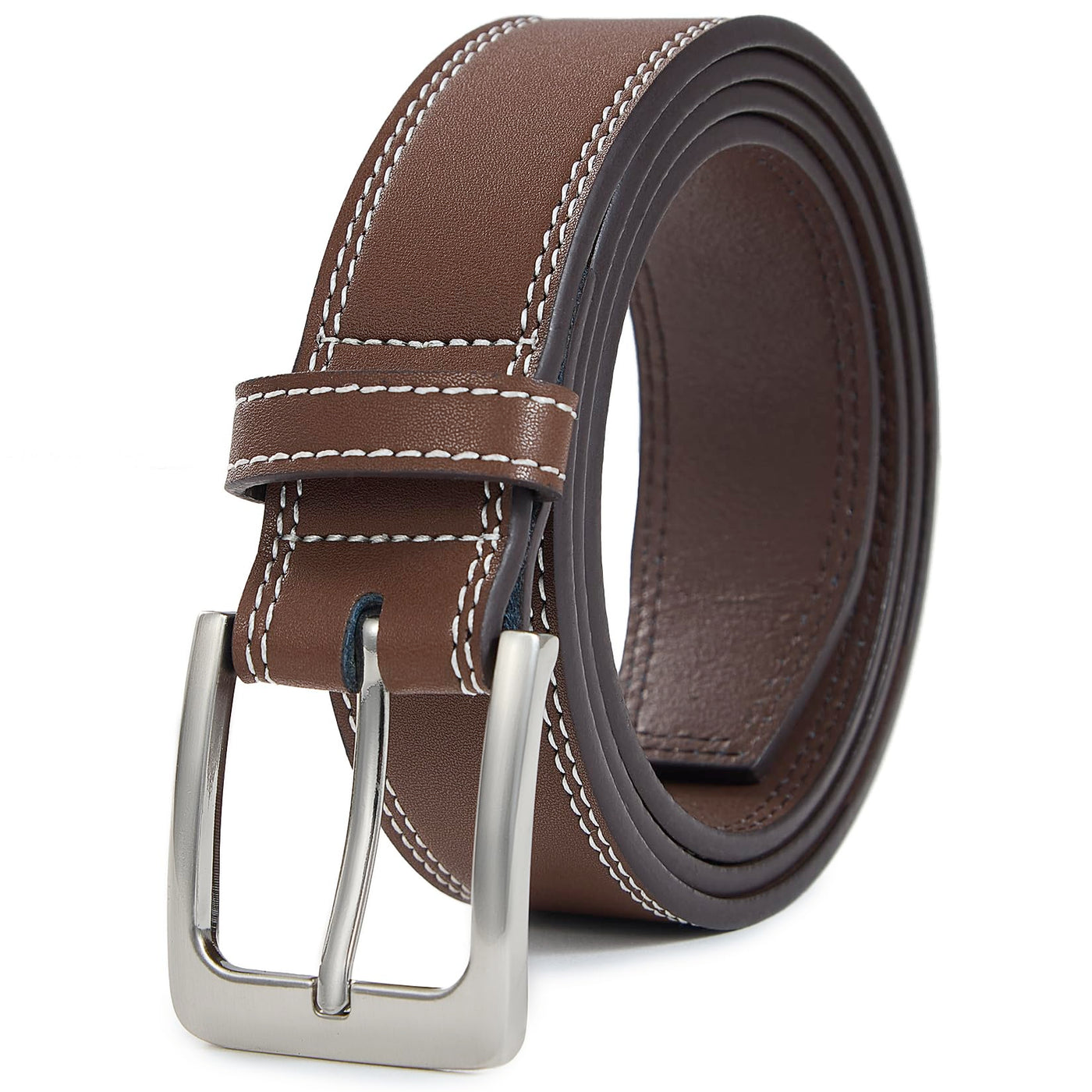 VATAN Men's Genuine Leather Dress Belts, Handmade Classic Every Day Leather Jeans Belt for Men Work Business Casual