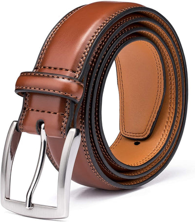 KM Legend Men's Leather Dress Belt-Classic & Fashion for Work Business and Casual