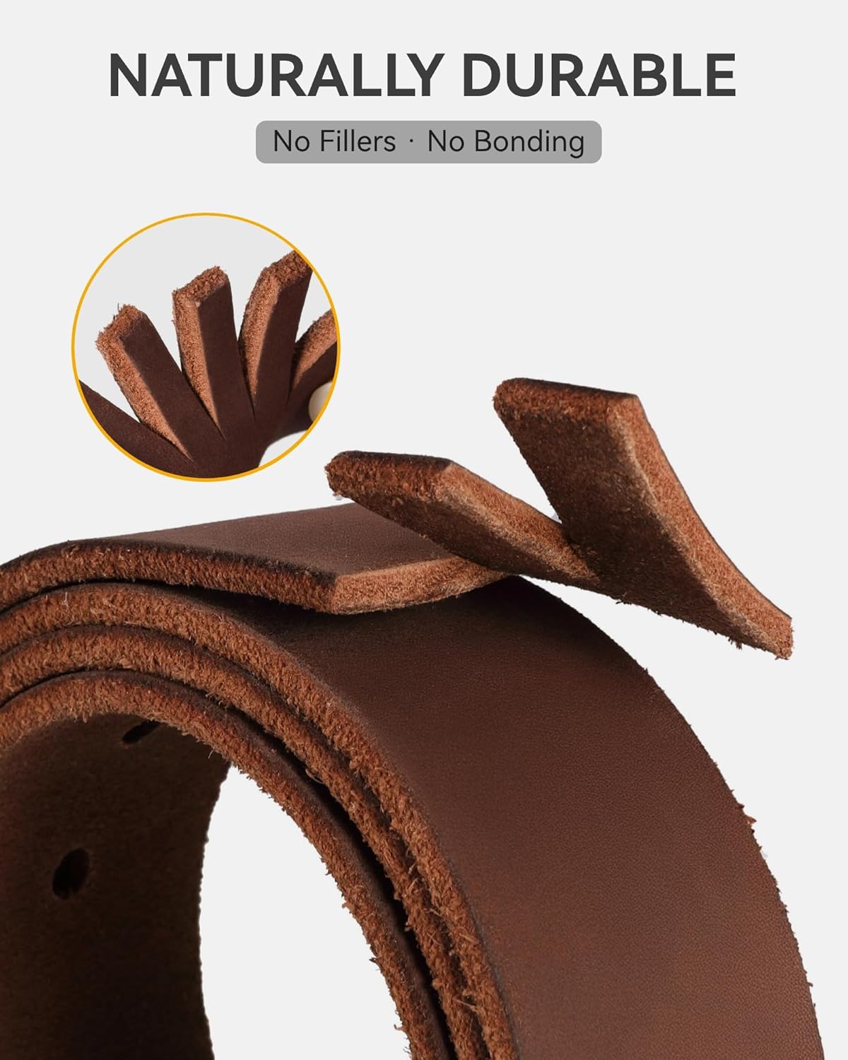 CHAOREN Leather Belt for Men, 38mm Mens Belts Casual, Everyday Full Grain Leather Belt for Jeans