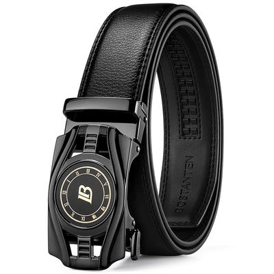 BOSTANTEN Mens Belt Leather Ratchet Belt For Men Dress and Casual with Adjustable Buckle, Trim to Fit